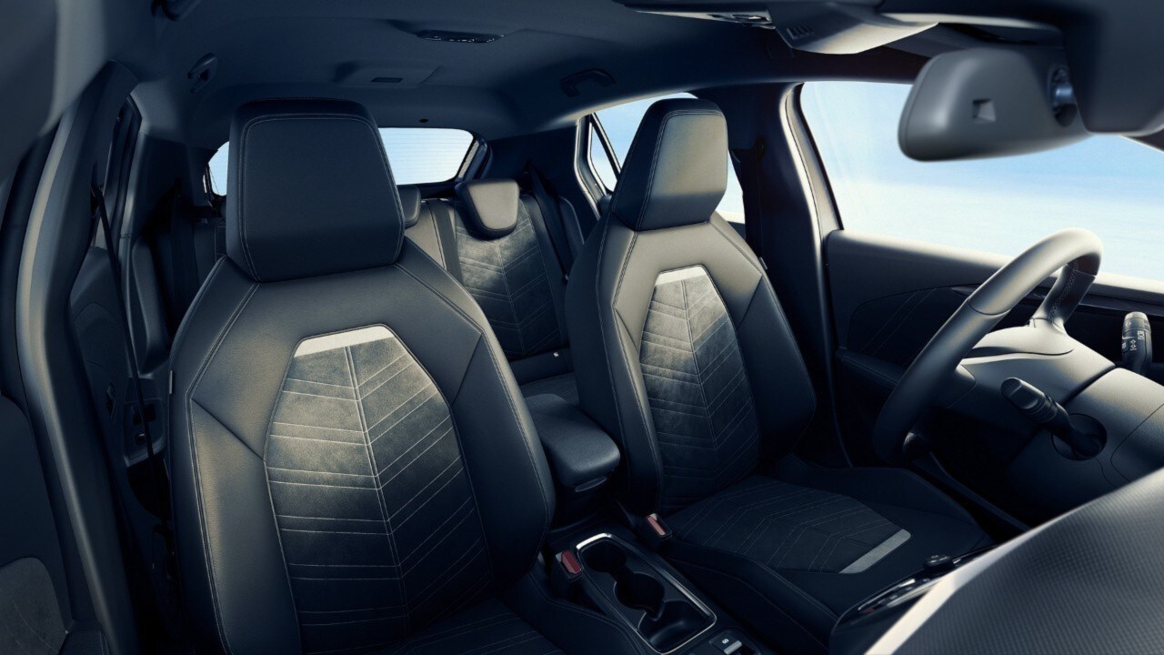 Asientos delanteros Opel Corsa Electric negros con estampado